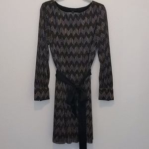 Sparkly striped Banana Republic dress with sash